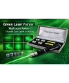 Green Laser Pointer Yeşil Lazer Kalem 5 Başlıklı Özel Kadife Gri Kutulu