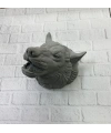 Gri Kurt Duvar Biblosu Güçlü Detaylı Dekoratif Tasarım 25x19 cm
