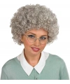 Gri Renk Kabarık Bonus Peruk Afro Takma Saç