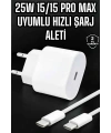 Güç Adaptörü ve Kablosu Şarj Aleti 15/15 Pro Max Uyumlu Hızlı Şarj
