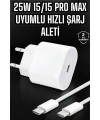 Güç Adaptörü ve Kablosu Şarj Aleti 15/15 Pro Max Uyumlu Hızlı Şarj