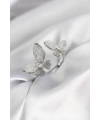 Gümüş Renk Beyaz Kelebek Model Zirkon Taşlı Kadın Yüzük