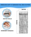Gümüş Renk Ekstra Metalize Parlak Saçaklı Arka Fon Perde İthal A Kalite 1x2 Metre