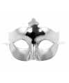 Gümüş Renk Kostüm Partisi Ekstra Parlak Balo Maskesi 15x10 cm