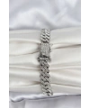 Gümüş Renk Pirinç Cuba Chain Gurmet Bileklik