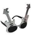Gümüş Renk Rockn Roll Gitar Şekilli Parti Gözlüğü 15x15 cm