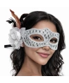 Gümüş Renk Tüylü Balo Maskesi Kadın Parti Aksesuarı