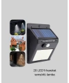 Güneş Enerjili 20 LED Hareket Sensörlü Lamba – IP65 Su Geçirmez Dış Mekan Aydınlatma