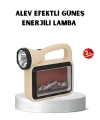 Güneş Enerjili Alev Efektli Lamba COB Led Su Geçirmez Çok Fonksiyonlu