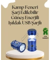Güneş Enerjili Katlanabilir Kamp Feneri – USB Şarjlı, Hafif ve Çok Fonksiyonlu