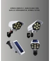 Güneş Enerjili LED Lamba + Güvenlik Kamerası Görünümlü– 5-8 m Hareket Algılamalı, Beyaz Işık