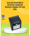Güneş Paneli ile Şarj Olan 20 LED Dış Mekan Hareket Sensörlü Lamba