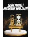 Hediyelik Eşya Retro Deniz Fenerli Kum Saati Ahşap Görünümlü Dekoratif Eşya