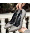 Hillar Platin Saten Stiletto Ayakkabı