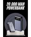 Hızlı Şarj Özellikli 20.000 Mah Dijital Göstergeli USB Girişli Android ve İOS Uyumlu Powerbank