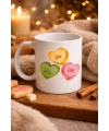 Hug Kiss Love Model 10 Porselen Kupa – Cıvıl Cıvıl Kalpli Tasarım, Sevgiliye & Hediye Kupası