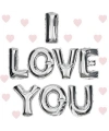 I Love You Folyo Balon Gümüş Renk 35 CM