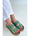 İces Yeşil Nubuk Terlik