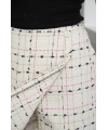 İki düğmeli şort etek beyaz h26414