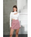 İki düğmeli şort etek pembe h26414