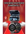 İkili Set Akıllı Saat Ve Bluetooth Kulaklık Kablosuz Uzun Pil Ömrü Spor Modları
