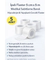 İpek Flaster 5 cm x 5 m 5 Adet Medikal Sabitleme Bandı Hipoalerjenik Yapışkanlı Cerrahi Flaster