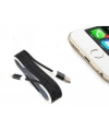 iPhone Örgü Şeklinde Renkli Çelik Şarj Data Kablosu - Siyah