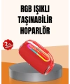 IPX6 Su Geçirmez RGB LED Işıklı Taşınabilir Bluetooth Hoparlör 2400 mAh
