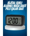 Işıklı Dereceli Masa Ofis Saati Alarmlı Termometre Takvim Çalar Saat