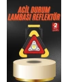 Işıklı İkaz Lambası Reflektör Şarjlı Işıklı Üçgen LED Acil Durum Feneri