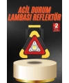 Işıklı İkaz Lambası Reflektör Şarjlı Işıklı Üçgen LED Acil Durum Feneri