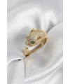 Jaguar Model Gold Renk Zirkon Taşlı Kadın Yüzük