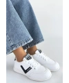 Jowen Beyaz Cilt Siyah Detaylı Bağcıklı Spor Ayakkabı