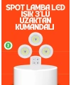 Kablosuz 3 Lü Spot Led Lamba Seti Uzaktan Kumandalı Enerji Tasarruflu Aydınlatma