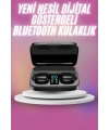Kablosuz Bluetooth Kulaklık Android ve İOS Uyumlu Led Göstergeli Powerbankli