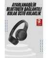 Kablosuz Bluetooth Kulaklık Kulak Üstü Ayarlanabilir Uzun Ömürlü
