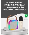 Kablosuz Karaoke Mikrofon Hoparlör Seti Güçlü Ses Çıkışı