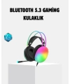 Kablosuz  Kulaklık RGB Aydınlatmalı Bluetooth 5.3 Uzun Pil Ömürlü