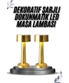Kablosuz Renkli Masa ve Gece Lambası Altın Rengi Dokunmatik Led Lamba