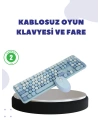 Kablosuz Retro Klavye ve Mouse Seti – 104 Tuşlu, Sessiz Yazım