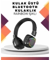 Kablosuz RGB Işıklı Katlanabilir Bluetooth Kulak Üstü Kulaklık