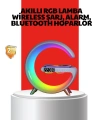 Kablosuz Şarjlı Atmosfer Lambası Bluetooth Hoparlör ve Akıllı Alarm Özellikli