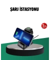 Kablosuz Şarjlı Dijital Masa Saati – 3 Parlaklık Seviyeli LED, Hızlı Şarj, Apple Uyumlu
