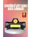 Kafa Lambası Çalışma Işığı Kafa Feneri Şarjlı Mıknatıslı Fenerli