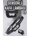Kafa Lambası Kamp Lambası Sensörlü Şarjlı Ayarlanabilir