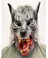 Kafaya Tam Geçmeli Lateks Dil Çıkaran Mavi Gözlü Kurt Maskesi