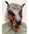 Kafaya Tam Geçmeli Lateks Dişli Ağzı Açık Kurt Maskesi