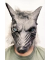 Kafaya Tam Geçmeli Lateks Mavi Gözlü Dişli Ağzı Açık Kurt Maskesi