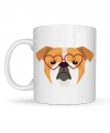 Kalpli Gözlüklü İngiliz Bulldog Tasarımlı Porselen Kupa Model 52 – Sevimli Köpek Desenli Kahve & Çay Kupası