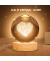 Kalpli Işıklı Cam Küre Ahşap Standlı Dekoratif Gece Lambası